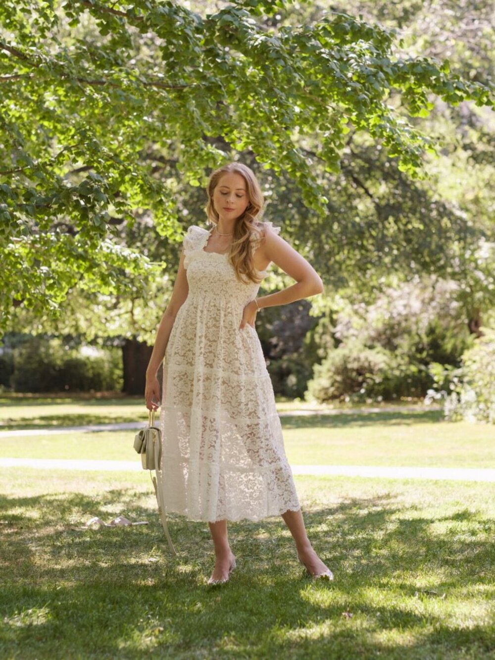 The Lace Ellie Nap Dress - White Lace